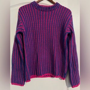 Endless rose pink and blue striped sweater S